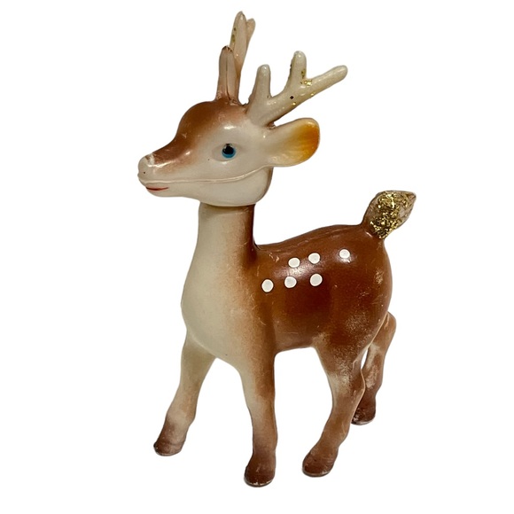 Vintage Hong Kong Plastic Reindeer Figure - Picture 1 of 9